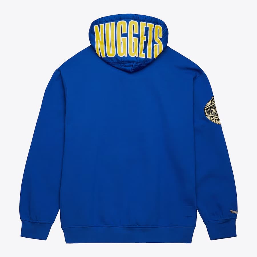 Худи Mitchell & Ness Royal Denver Nuggets Team OG 2.0 Vintage Logo Fleece Pullover Hoodie