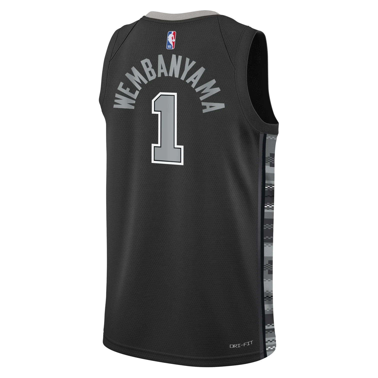 Баскетбольная джерси 2023-24 San Antonio Spurs Victor Wembanyama #1 Youth Swingman Statement Edition Black Jersey