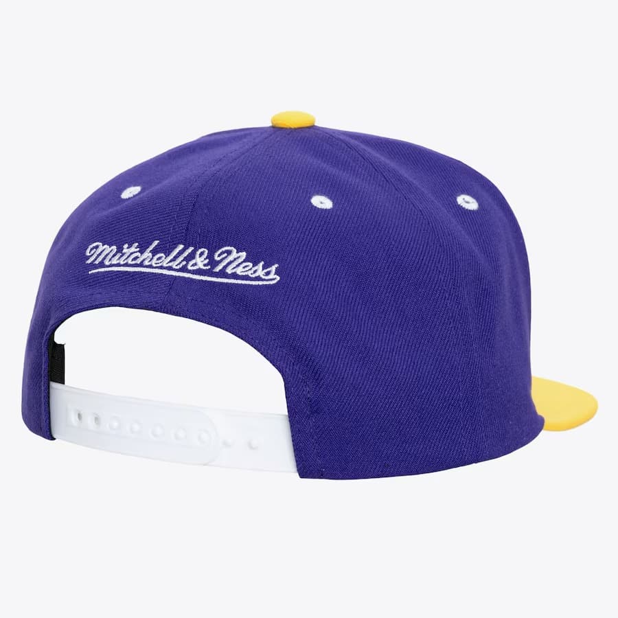 Бейсболка Mitchell & Ness Purple Gold Los Angeles Lakers Evergreen Crispy White Snapback Hat