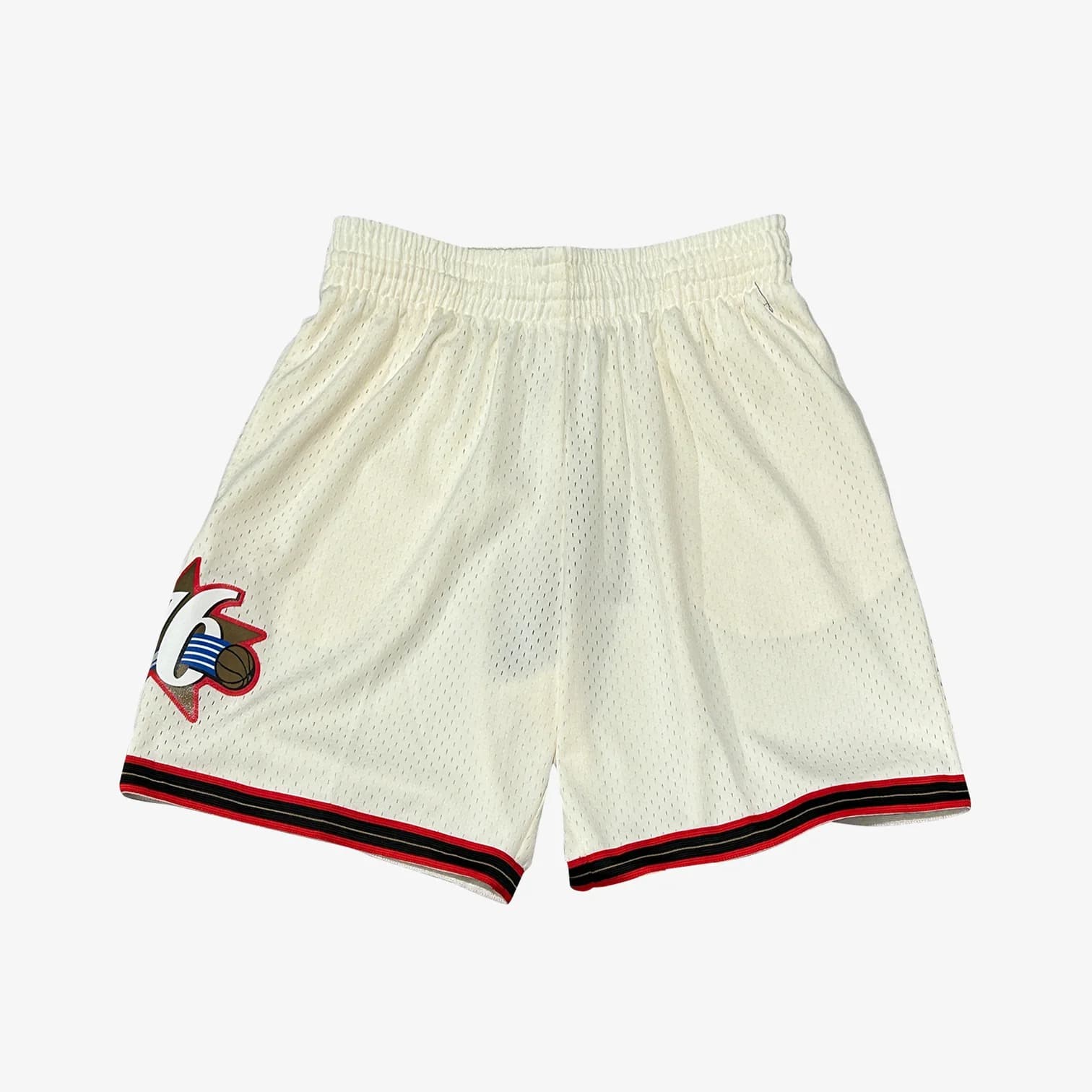 Спортивные шорты Mitchell & Ness Philadelphia 76ers Hardwood Classics Throwback Off White Swingman NBA Shorts