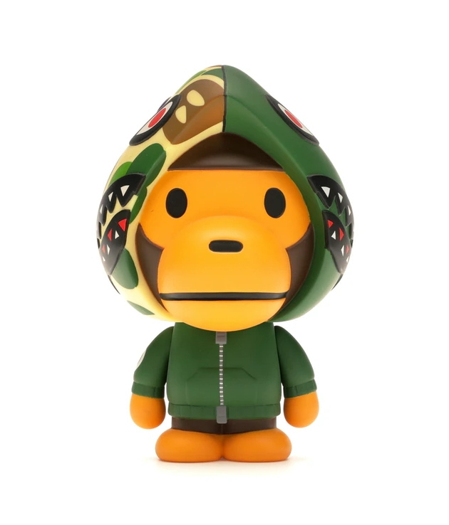 Коллекционная фигурка BAPE Baby Milo Shark Hoodie Vinyl Toy Green