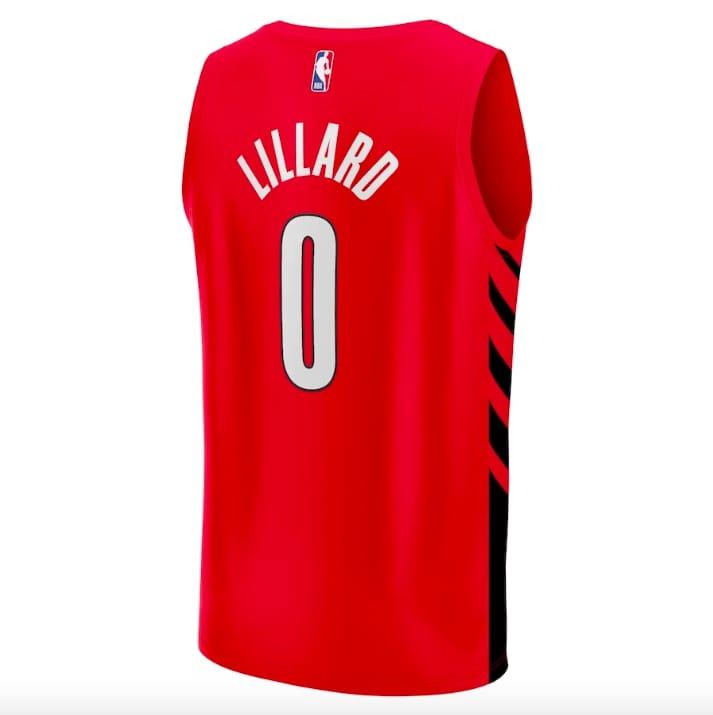 Баскетбольная джерси 2022-23 Portland Trail Blazers #0 Damian Lillard Fast Break Statement Red Jersey