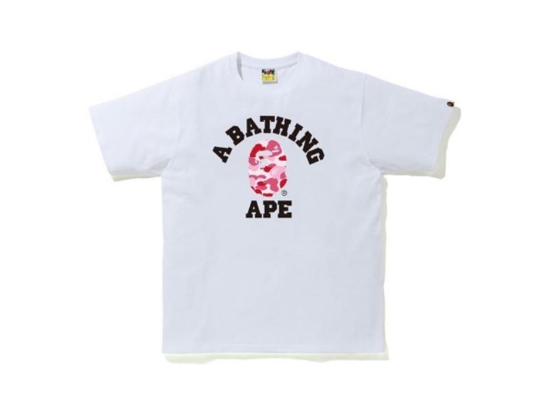 Футболка BAPE ABC College Tee White/Pink
