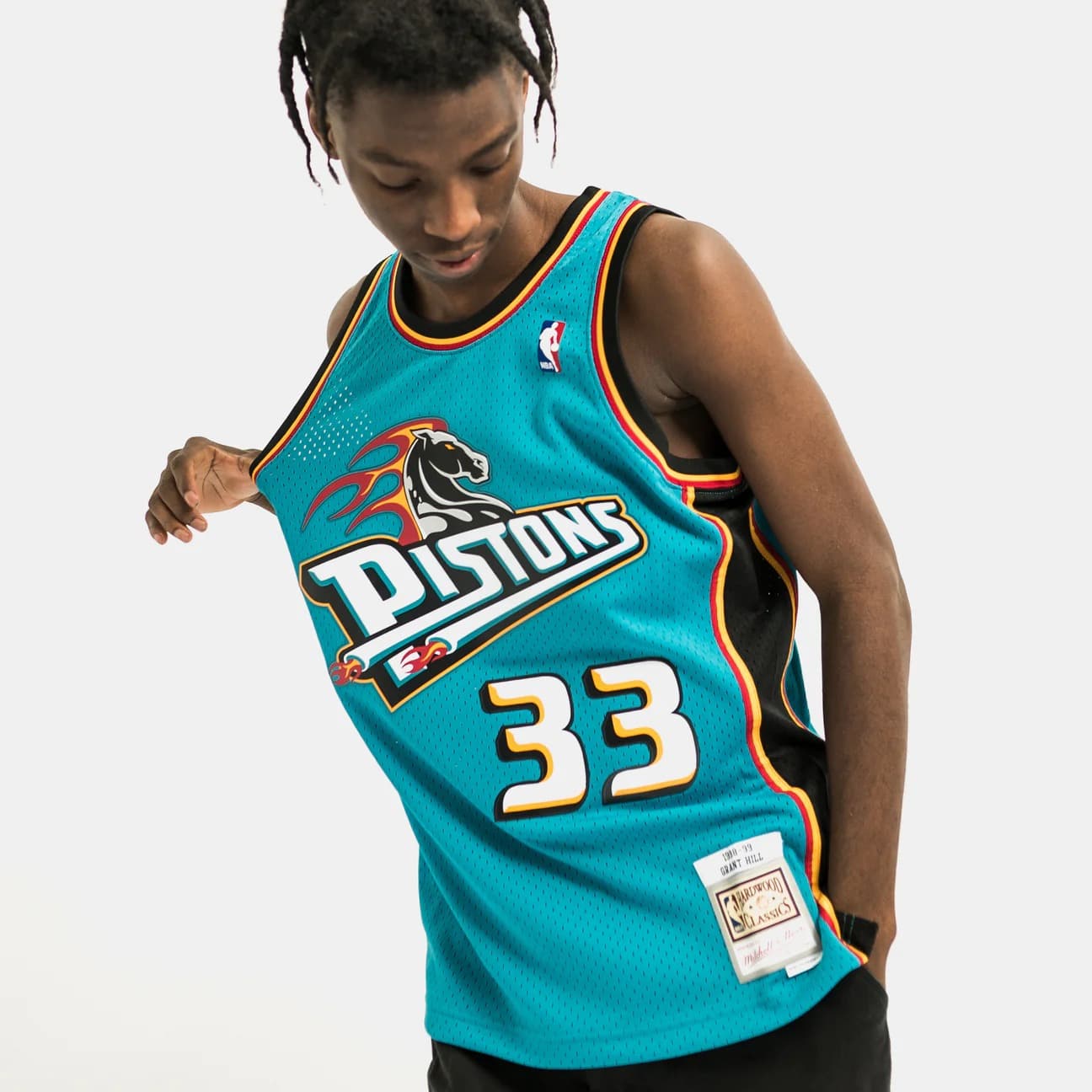 1998-1999-Detroit-Pistons-Grant-Hill-33-Swingman-Hardwood-Classic-Teal-Jersey-1