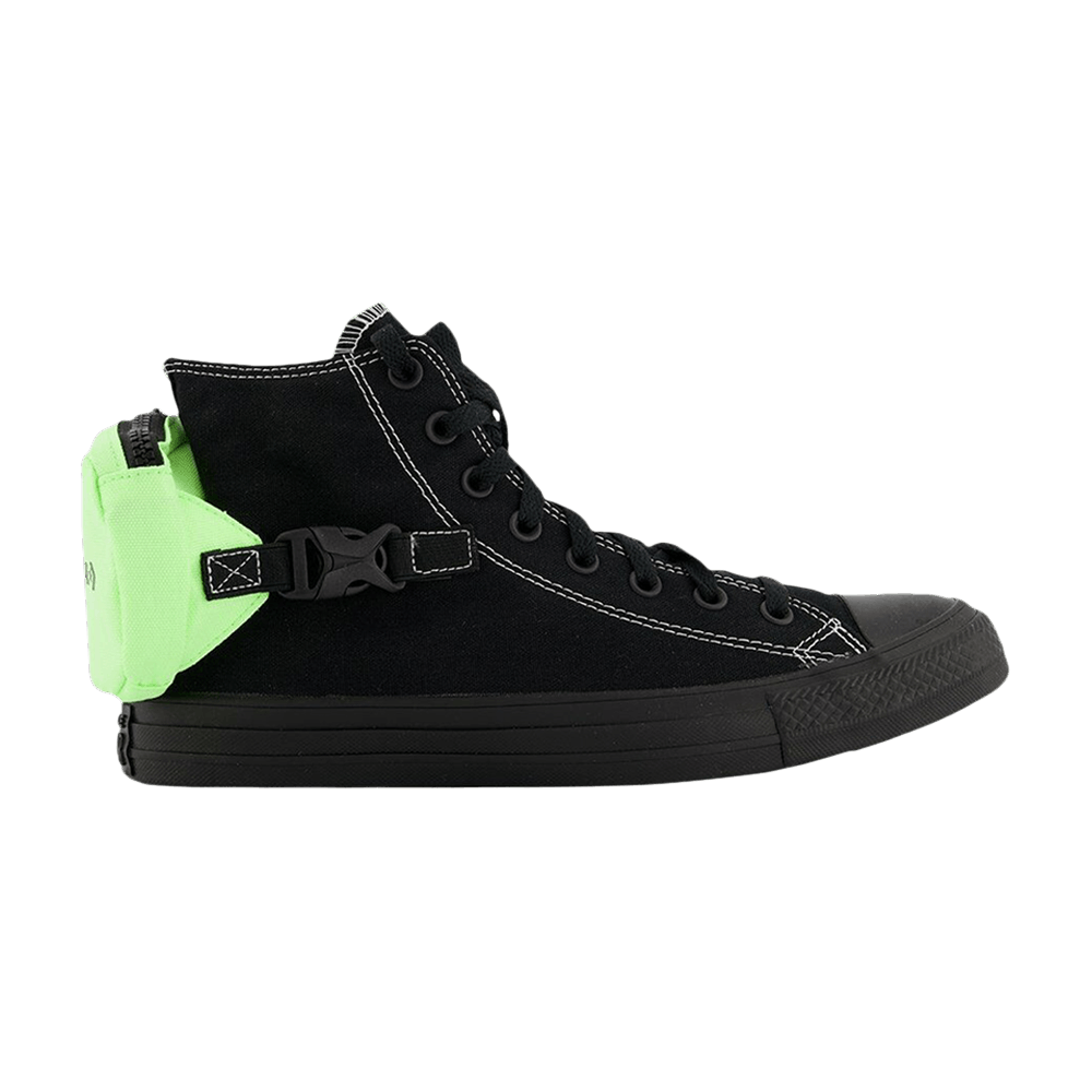 Кроссовки Converse Chuck Taylor All Star Buckle Up High 'Black Ghost Green'