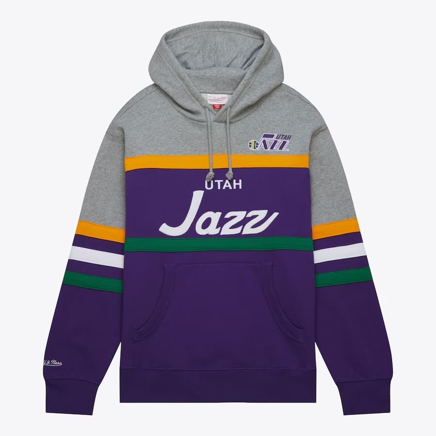 Худи Mitchell & Ness Gray Utah Jazz Head Coach Pullover Hoodie