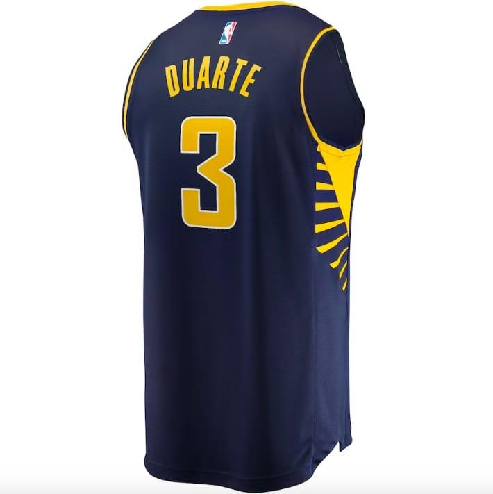 Баскетбольная джерси 2021-22 Indiana Pacers  #3 Chris Duarte Fast Break Icon Navy Jersey