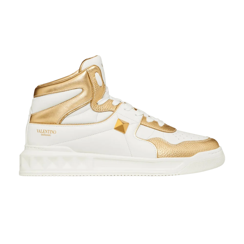 Krossovki-Valentino-One-Stud-Mid-White-Metallic-Gold