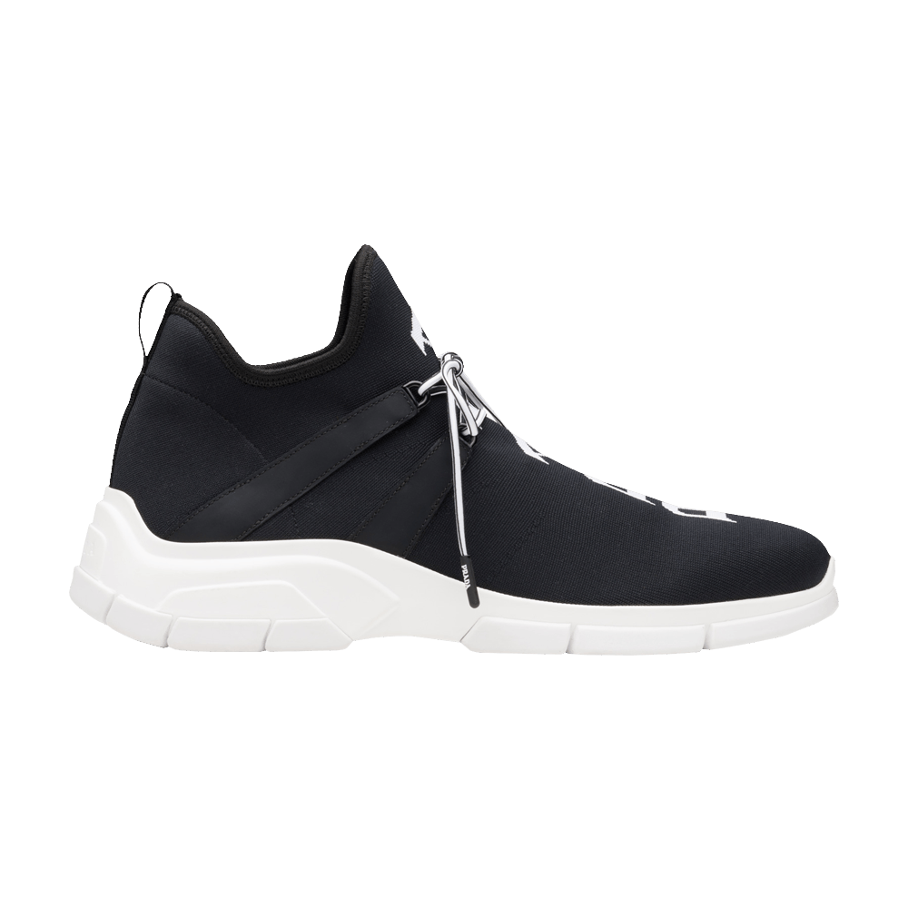 Кроссовки Prada Knit Fabric Sneaker 'Black White'