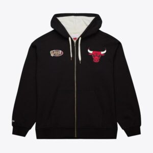Mitchell-Ness-Black-Chicago-Bulls-Vintage-Logo-Playoff-Win-2.0-Full-Zip-Hoodie-300x300