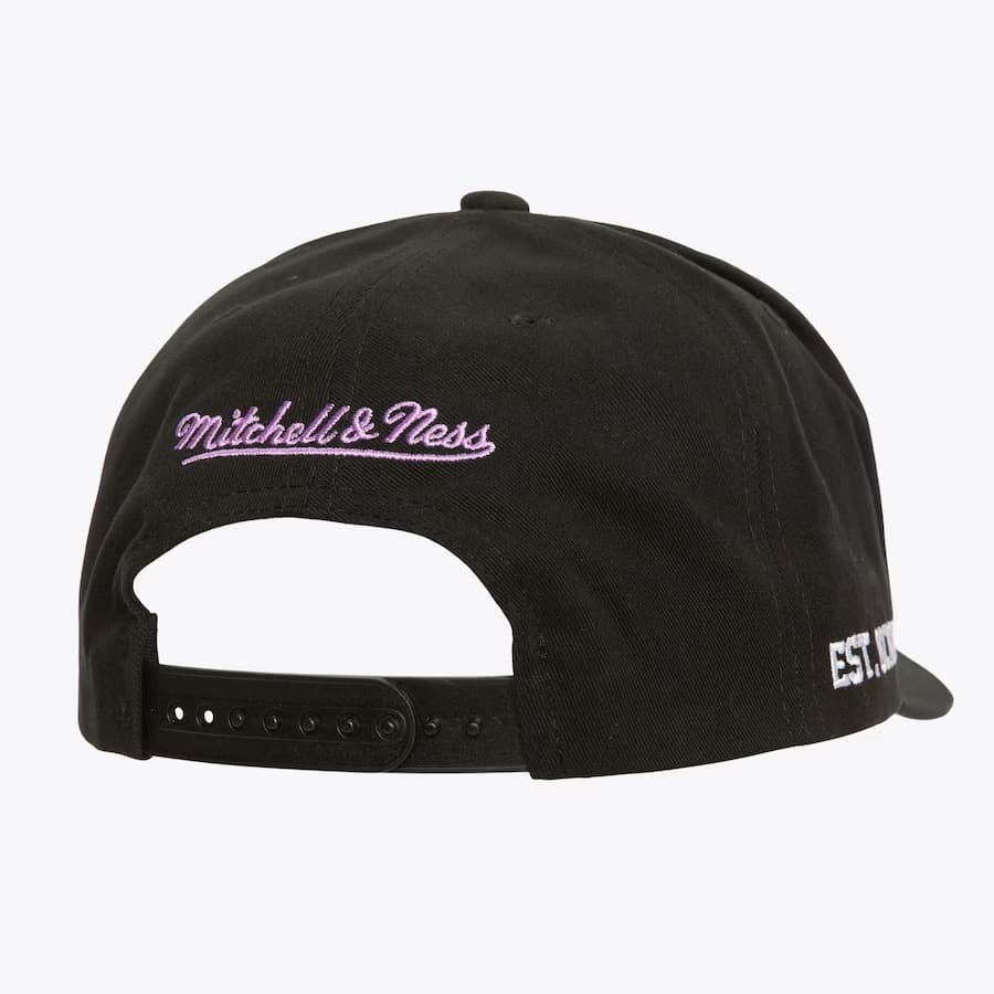 Бейсболка Mitchell & Ness Black Los Angeles Lakers Hardwood Classics Big Time Pro Snapback Hat