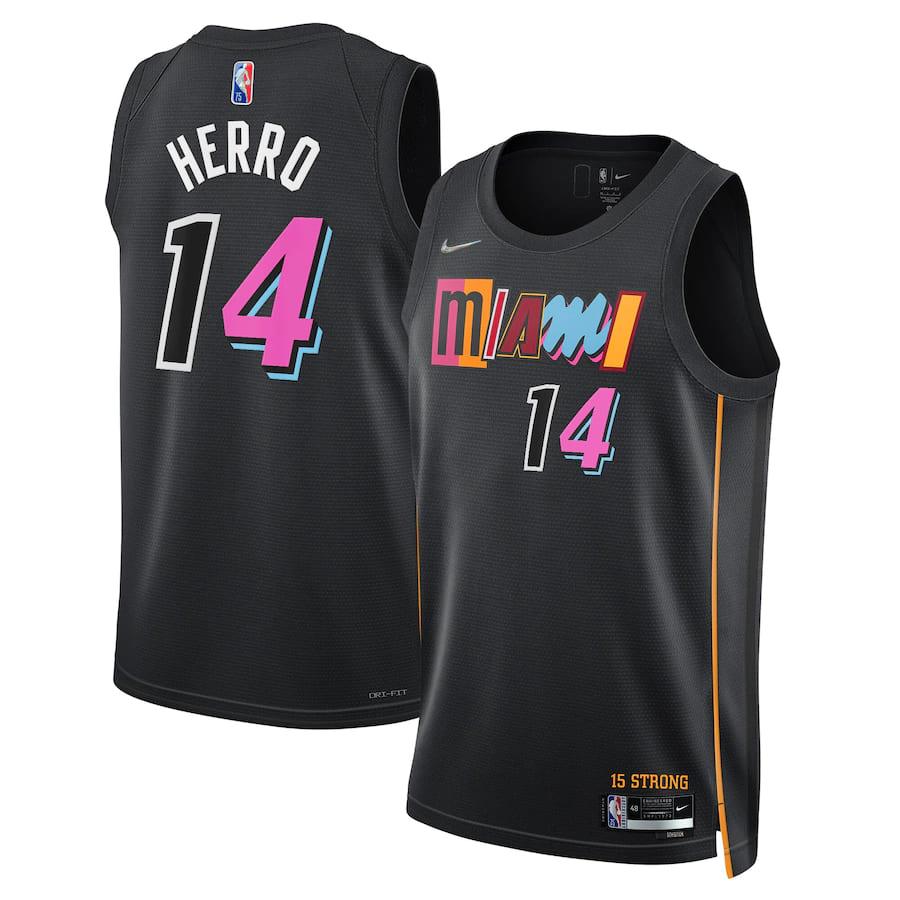 Баскетбольная джерси 2021-22 Miami Heat #14 Tyler Herro City Edition Swingman Jersey