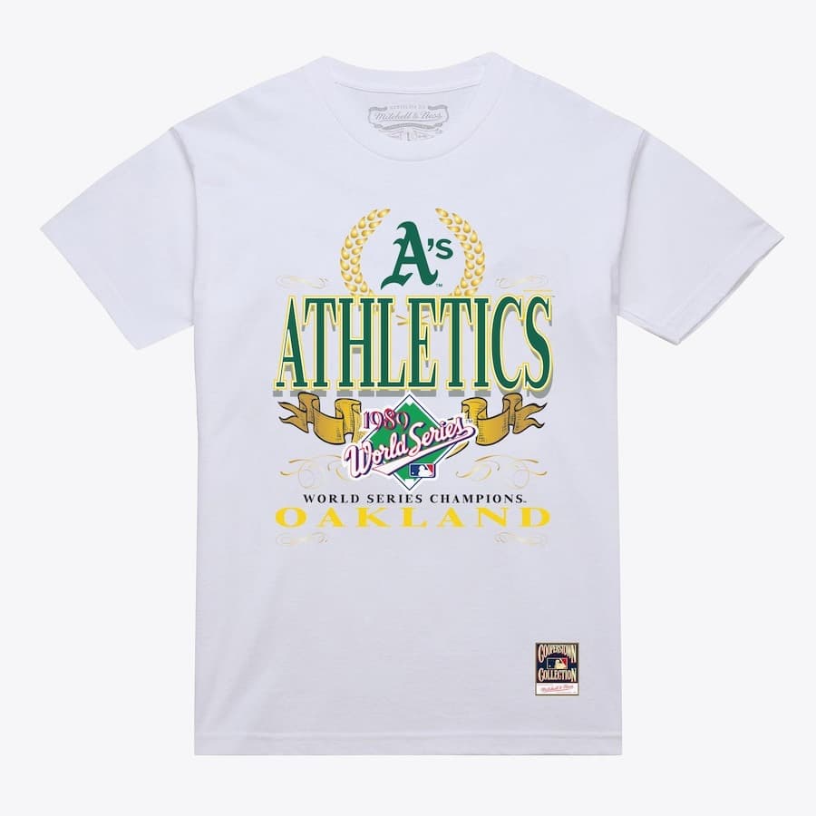 Футболка Mitchell & Ness White Oakland Athletics Pennant Chase T-Shirt
