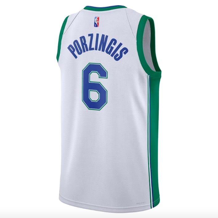 Баскетбольная джерси 2021-22 Dallas Mavericks #6 Kristaps Porzingis Nike City White Jersey
