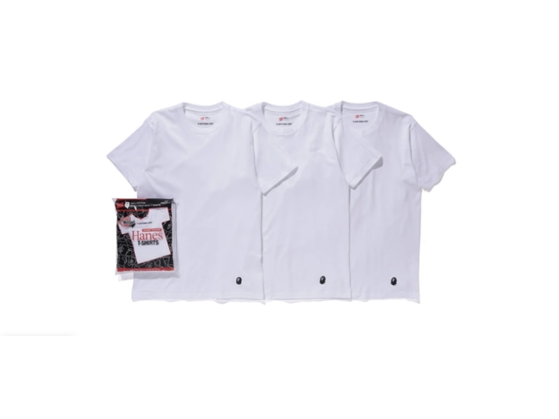 Футболки BAPE X Hanes3P T-Shirts White
