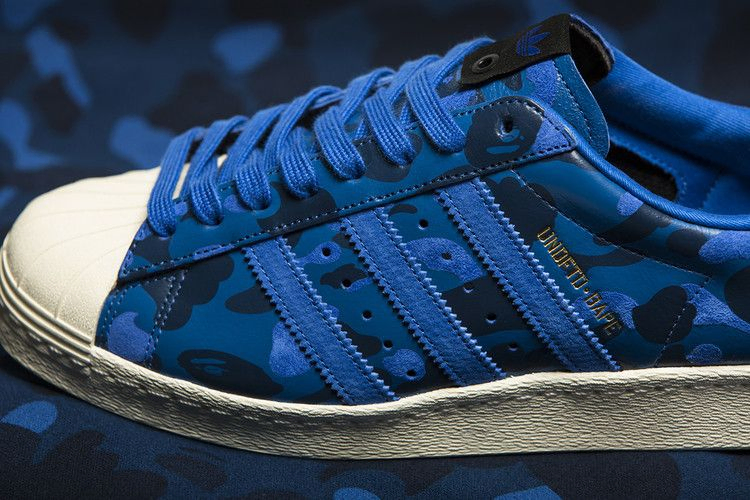 Кроссовки A Bathing Ape x Undeafeated x adidas Superstar 80s 'Blue Camo'