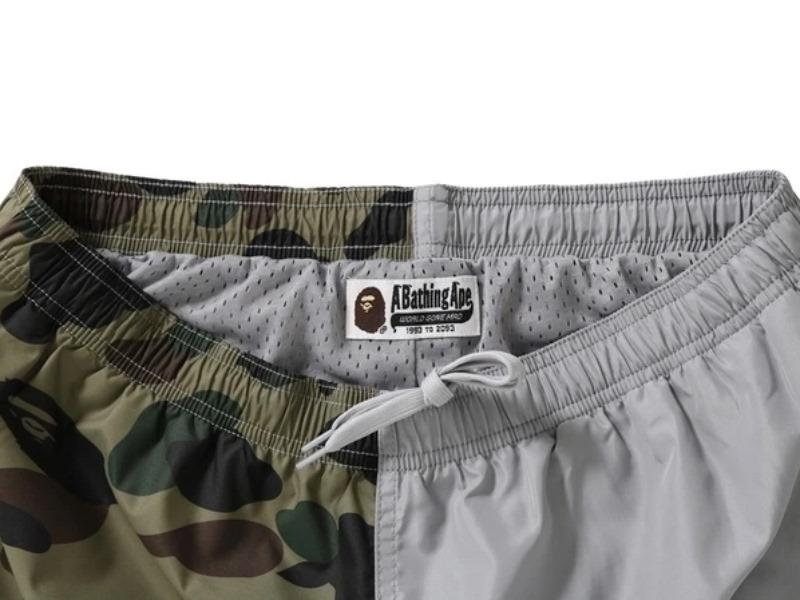 Спортивные шорты BAPE 1st Camo Half Shark Beach Shorts Gray/Green