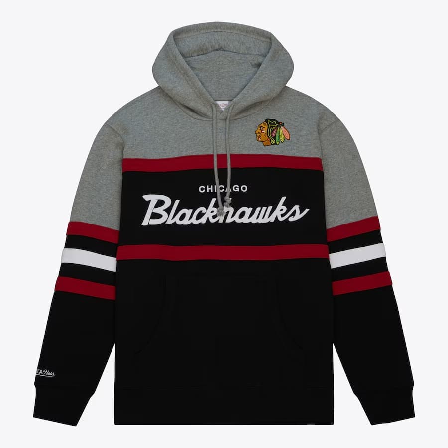 Худи Mitchell & Ness Black Chicago Blackhawks Head Coach Pullover Hoodie