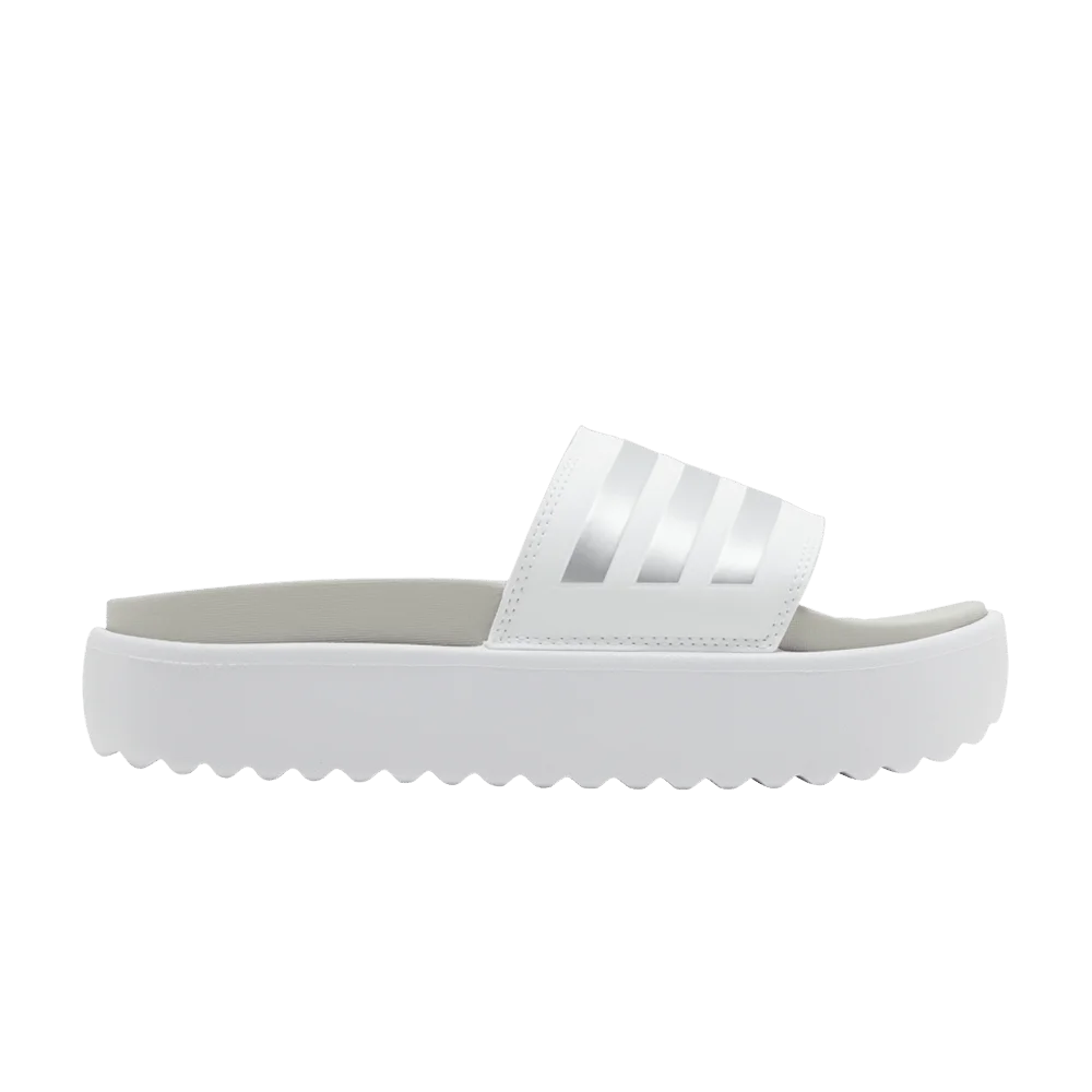 Adidas-Wmns-Adilette-Platform-Slide-White-Zero-Metallic