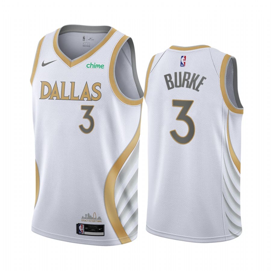 Баскетбольная джерси 2020-21 Dallas Mavericks #3 Trey Burke City Edition Silver Swingman Jersey
