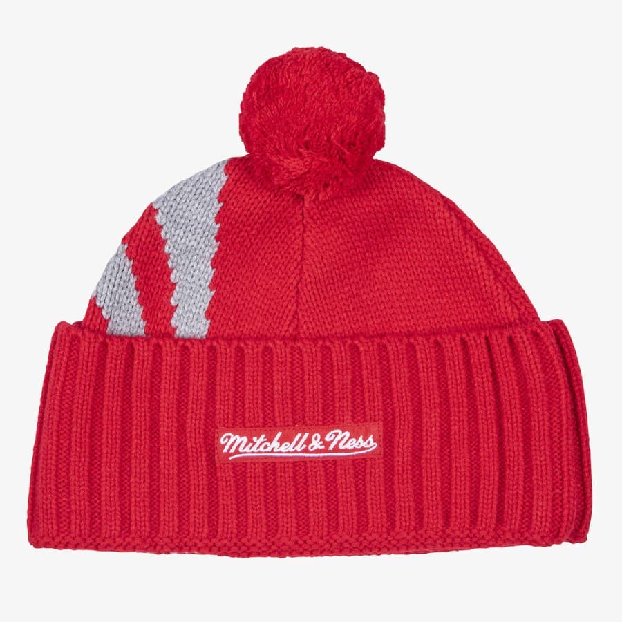 Шапка Mitchell & Ness x CLOT Red Houston Rockets Cuffed Knit Hat with Pom