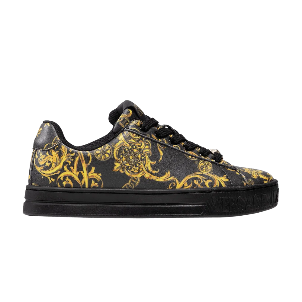 Krossovki-Versace-Wmns-Court-88-Baroque-Print-Black-Gold