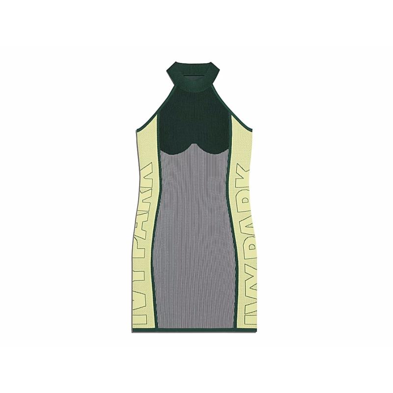 Платье adidas Ivy Park Knit Logo Dress Dark Green/Green Tint/Yellow Tint