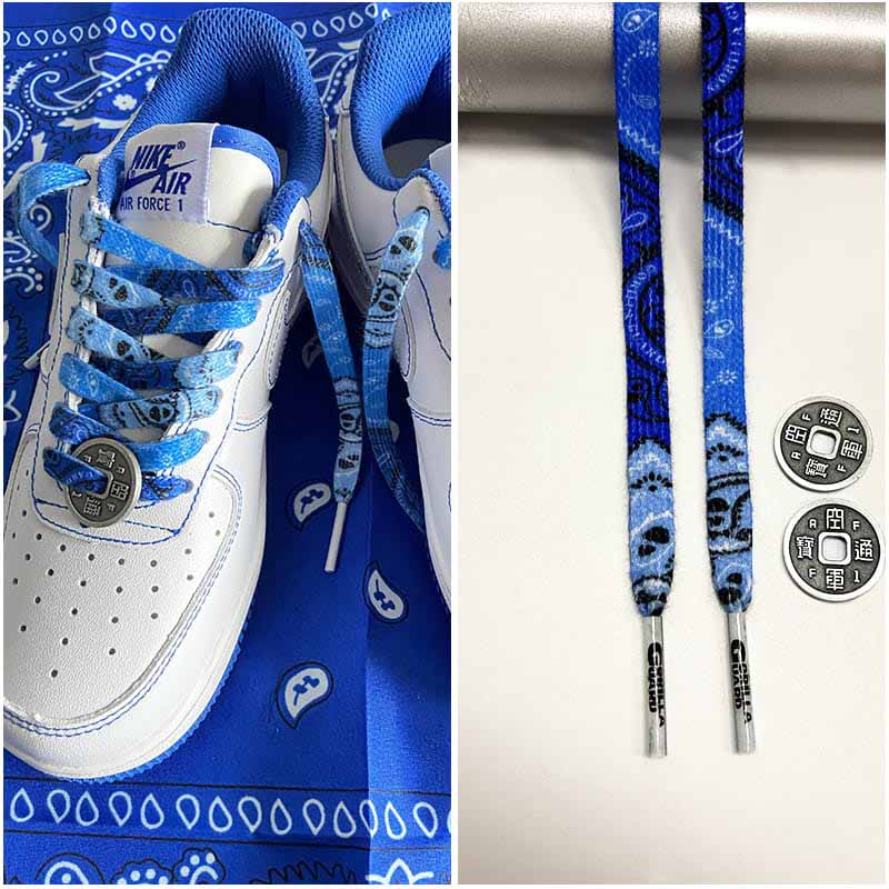 Шнурки Gorilla Guard Nike Air Force 1 Blue Paisley Coins Laces