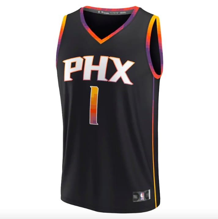 Баскетбольная джерси 2022-23 Phoenix Suns #1 Devin Booker Fast Break Statement Black Jersey