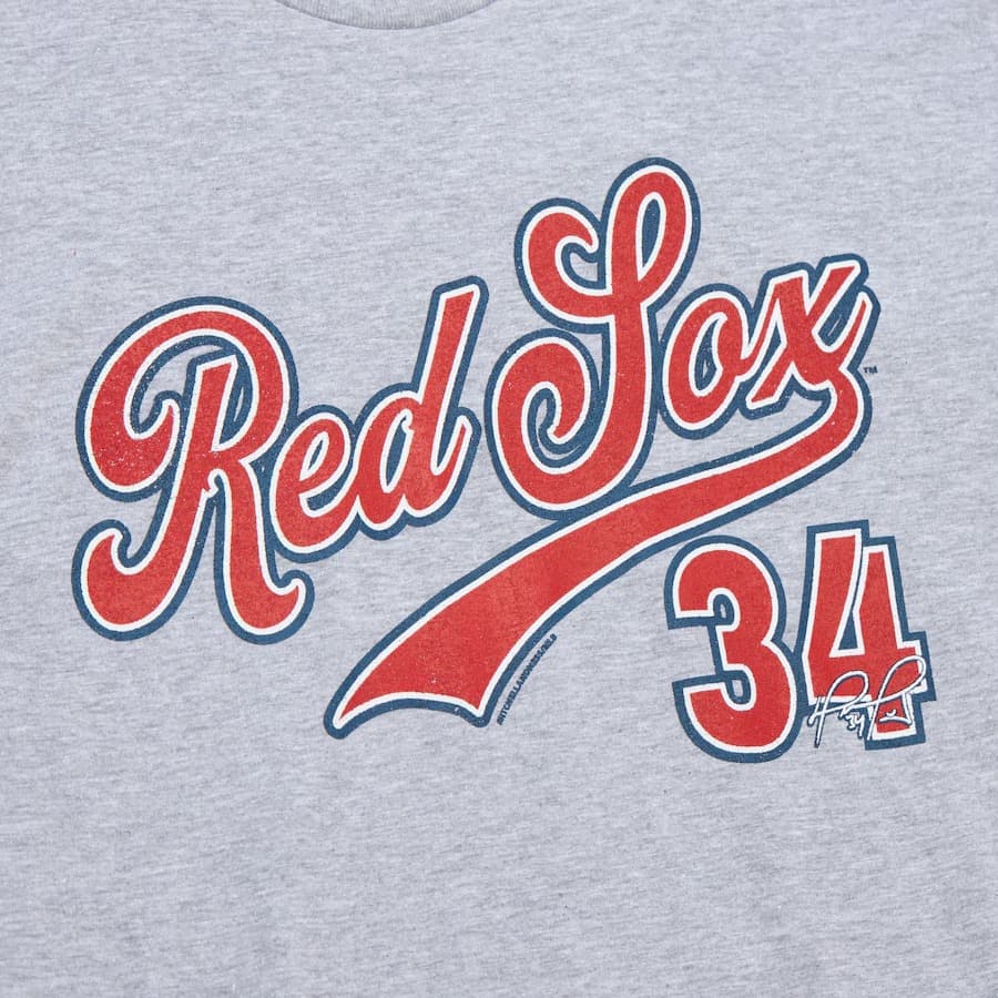 Футболка Mitchell & Ness David Ortiz Gray Boston Red Sox Name & Number T-Shirt
