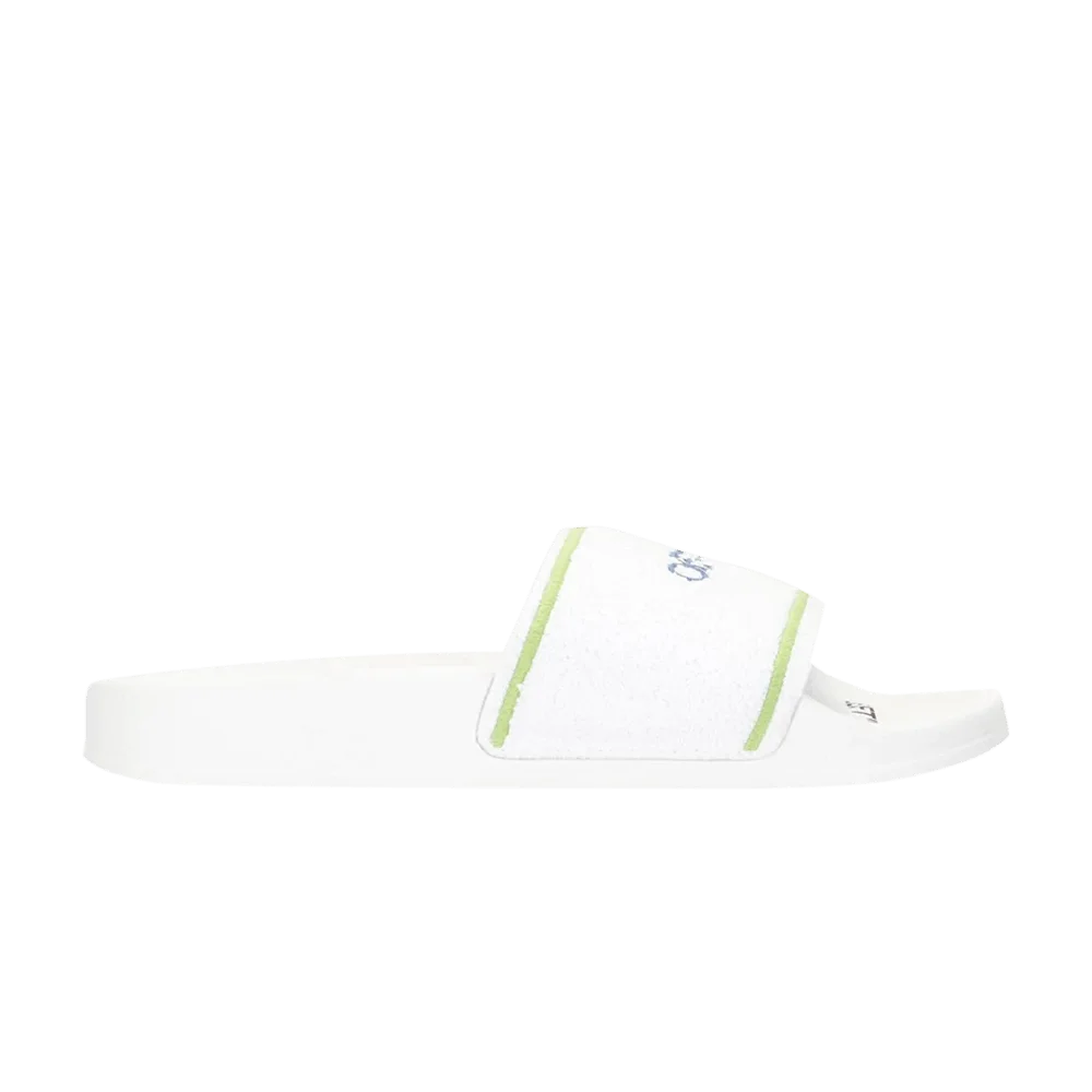 Krossovki-Off-White-Logo-Sliders-Towel-White-Green
