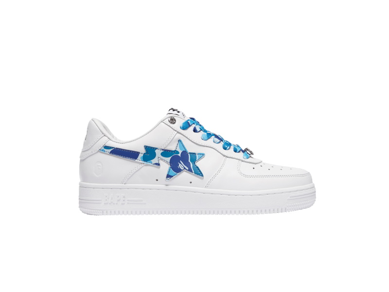 Кроссовки A Bathing Ape Bapesta Low White ABC Camo Blue