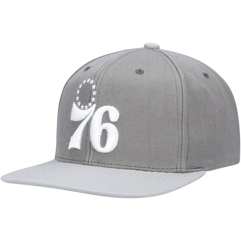 Кепка Mitchell & Ness Gray Philadelphia 76ers Cool Snapback Hat