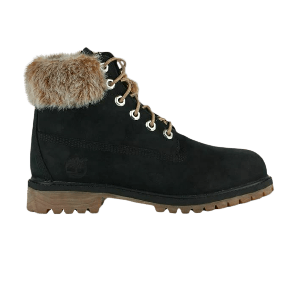 Кроссовки Timberland 6 Inch Premium Waterproof Boots Faux Fur Trim Junior 'Black'