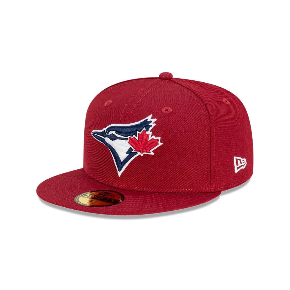 Бейсболка New Era Toronto Blue Jays Bordeaux 59FIFTY MLB Fitted Red Hat