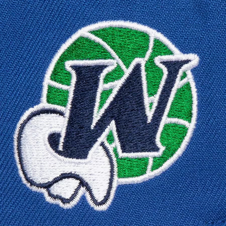 Бейсболка Mitchell & Ness Blue Dallas Mavericks Hardwood Classics Upside Pro Snapback Hat
