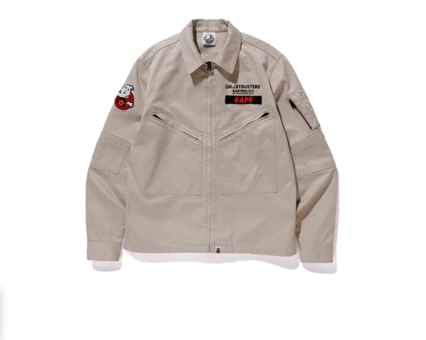 Рубашка BAPE x Ghostbusters Baby Milo Shirt Beige