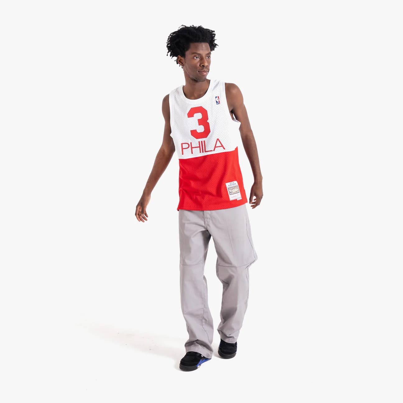 Баскетбольная джерси 2003-04 Philadelphia 76ers Allen Iverson #3 Swingman Hardwood Classics White Red Jersey