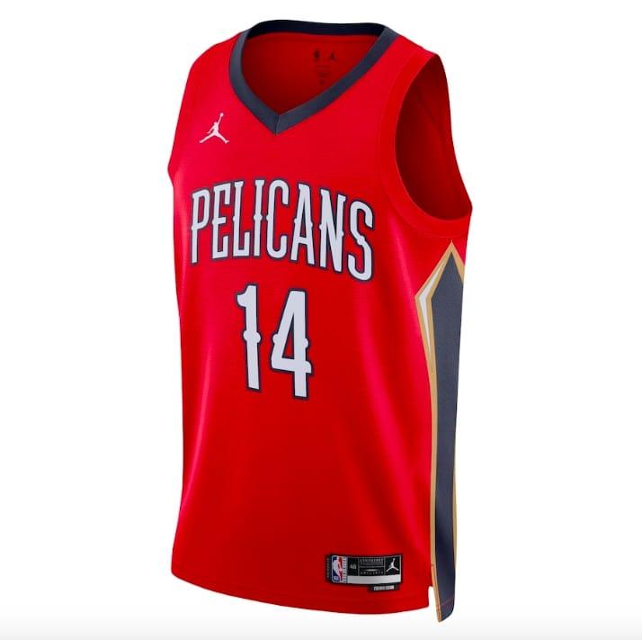 Баскетбольная джерси 2022-23 New Orleans Pelicans #14 Brandon Ingram Swingman Statement Red Jersey