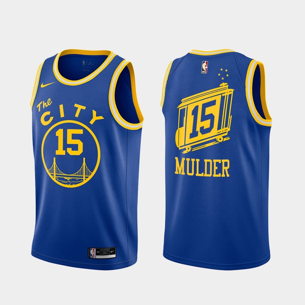 Баскетбольная джерси 2020-21 Warriors #15 Mychal Mulder Classic Edition Royal Swingman Jersey