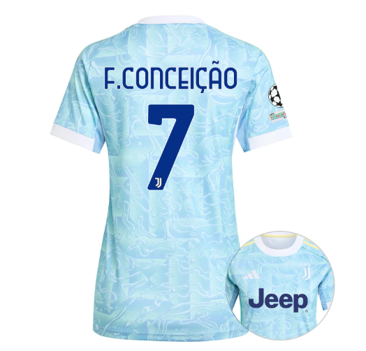 Женское футбольное джерси JUVENTUS away jersey 25/26 F. CONCEIÇÃO 7