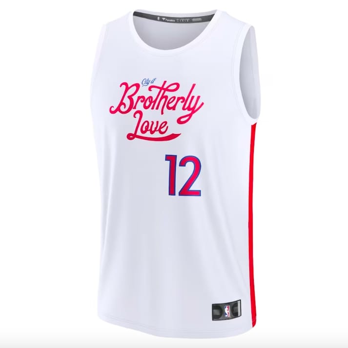 Баскетбольная джерси 2022-23 Philadelphia 76ers #12 Tobias Harris Fastbreak City White Jersey