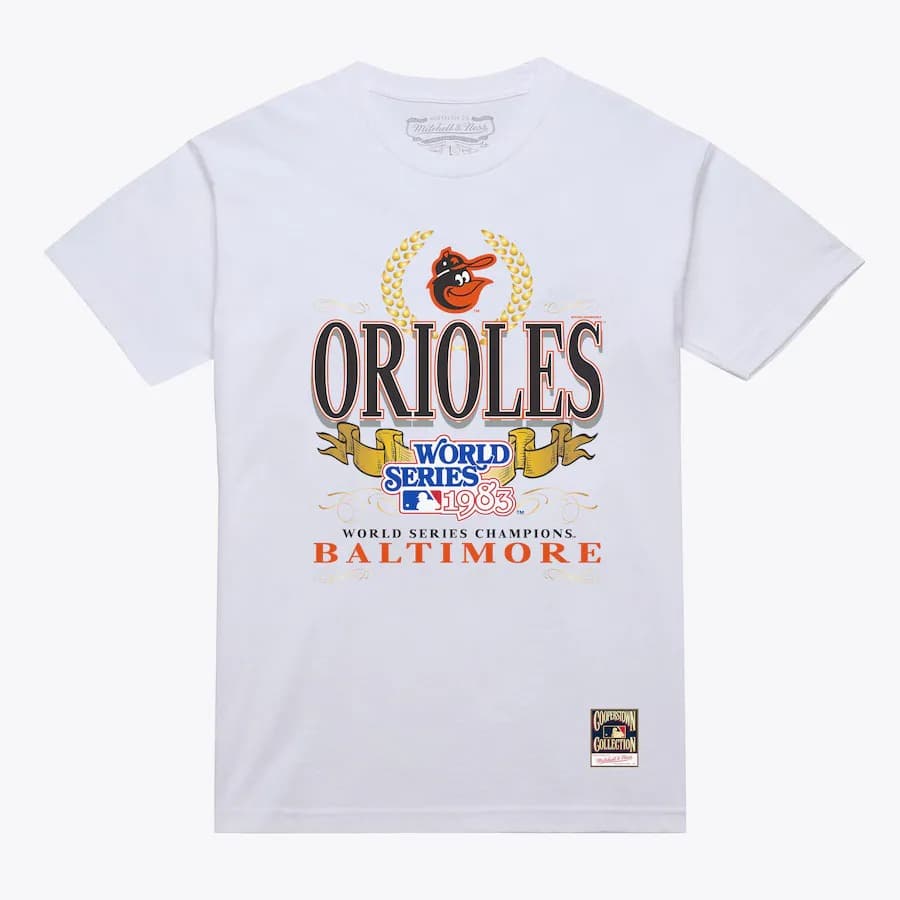 Футболка Mitchell & Ness White Baltimore Orioles Pennant Chase T-Shirt