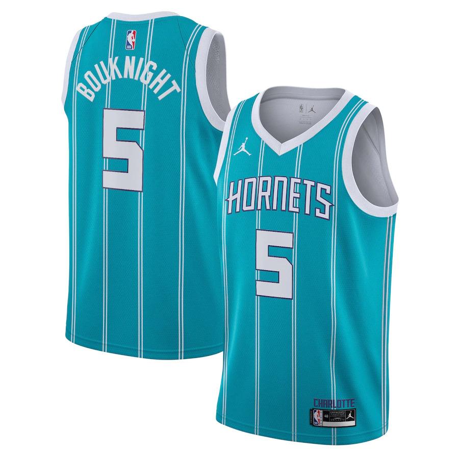 Баскетбольная джерси 2021-22 Charlotte Hornets #5 James Bouknight  Jordan Swingman Jersey Teal Icon Edition