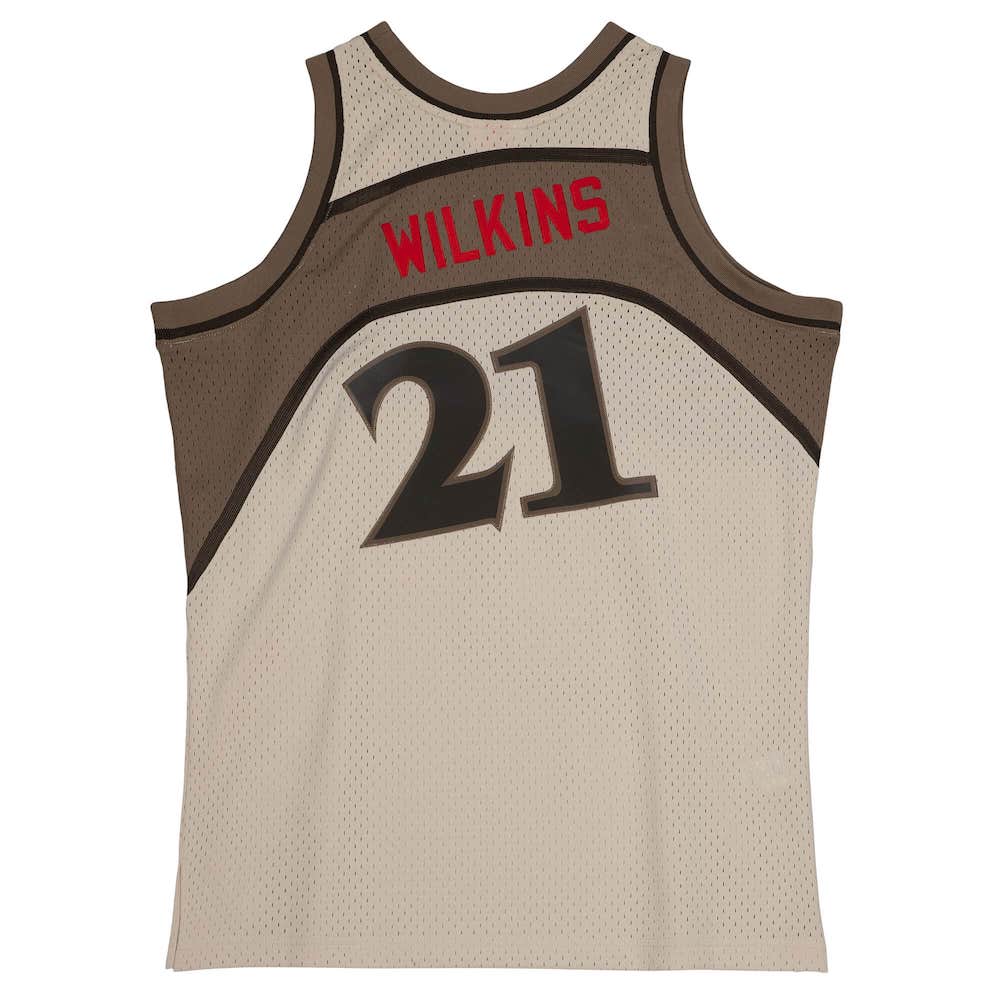 Баскетбольная джерси Atlanta Hawks #21 Dominique Wilkins Hardwood Classics Gray Jersey