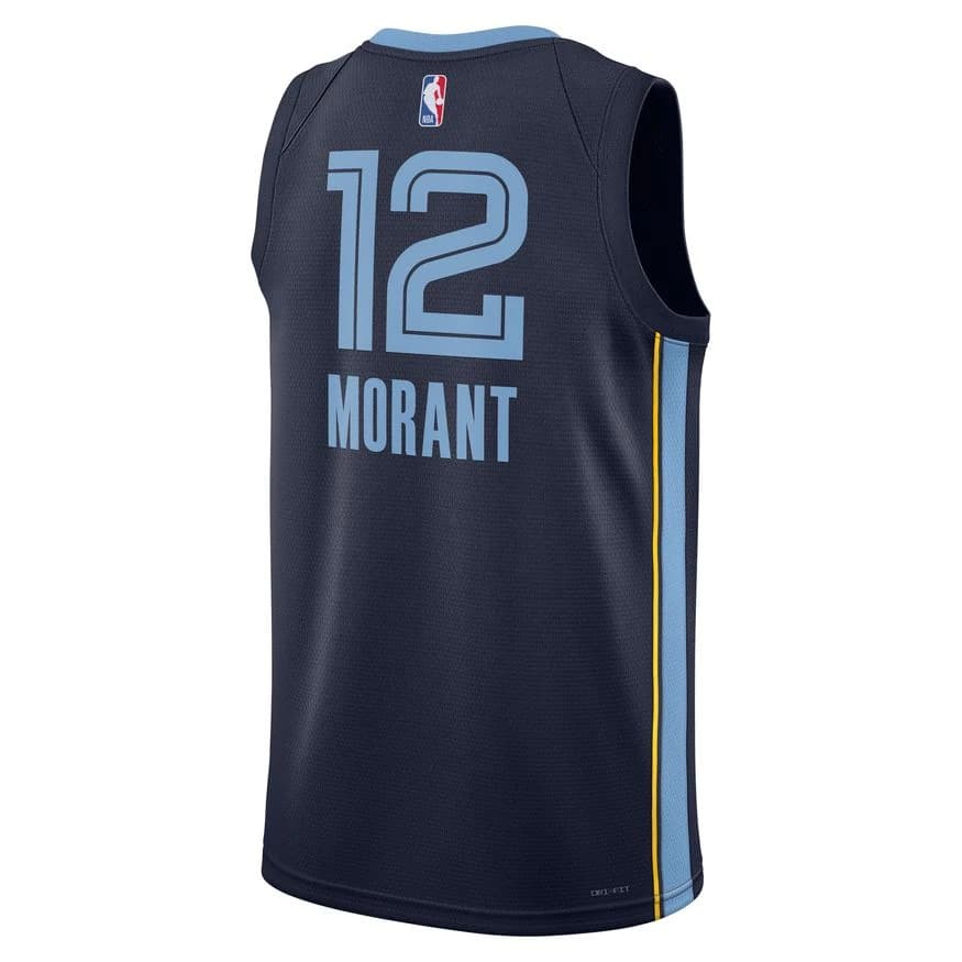 Баскетбольная джерси 2023-24 Memphis Grizzlies Ja Morant #12 Swingman Icon Edition Navy Jersey
