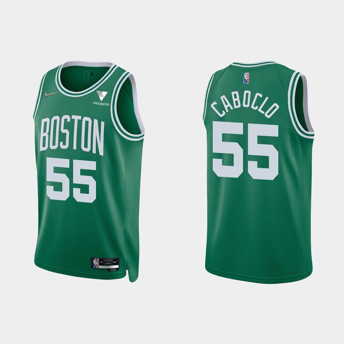 Баскетбольная джерси Boston Celtics #55 Bruno Caboclo 75th Anniversary Icon Kelly Green Jersey