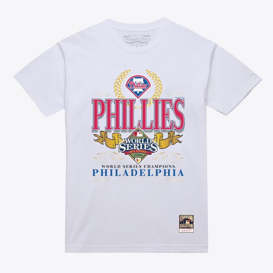 Футболка Mitchell & Ness White Philadelphia Phillies Pennant Chase T-Shirt
