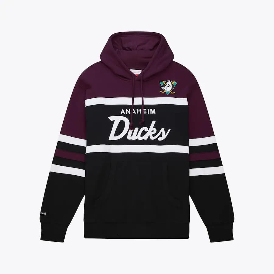 Худи Mitchell & Ness Black Anaheim Ducks Head Coach Pullover Hoodie