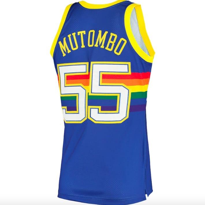 Баскетбольная джерси 1991 Denver Nuggets #55 Dikembe Mutombo Mitchell & Ness Hardwood Authentic Royal Jersey